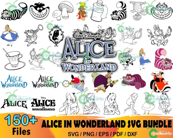 150+ Alice In Wonderland Svg Bundle, Disney Svg, png