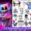 150+ designs DJ MARSHMELLO svg, png, eps, dxf bundle for cricut and print and silhouette