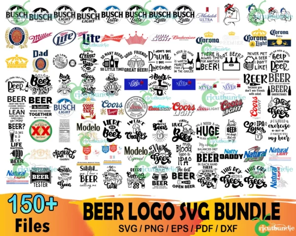 150+ Files Beer Logo Bundle Svg, Beer Svg, Budweiser Svg