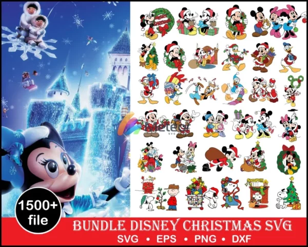 1500+ Disney Christmas svg bundle, Mickey minnie christmas, Stitch chrismas svg, Christmas clipart svg