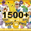 1500+ Pokemon designs svg, dxf, eps, png for cricut and print, cartoon bundle