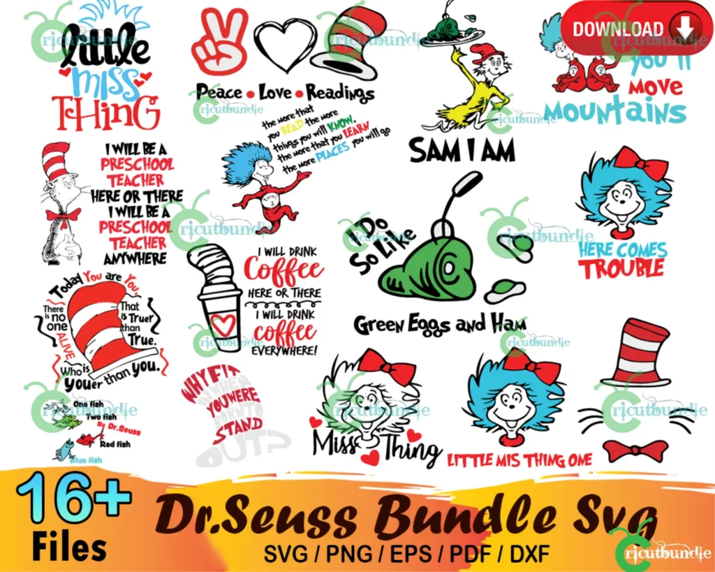 16+ Dr Seuss Bundle Svg, Dr Seuss Svg, Dr Seuss Hat Svg - Bundle99 Free ...