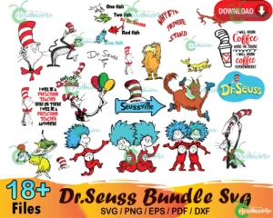 18+ Dr Seuss Bundle Svg, Dr Seuss Svg, Dr Seuss Hat Svg