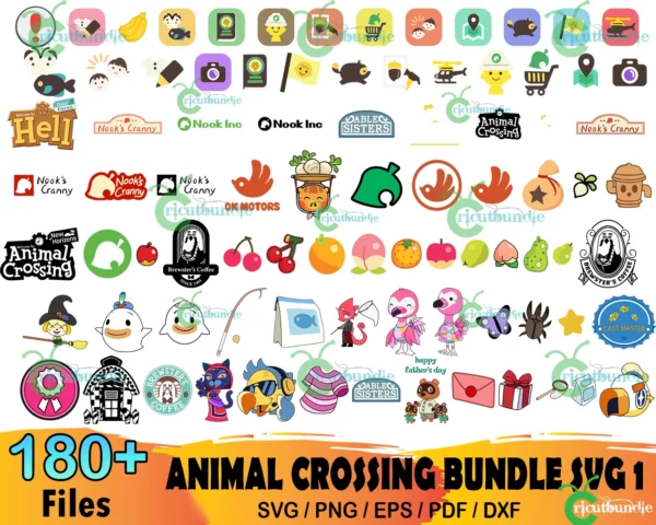180+ Animal Crossing Bundle Svg, Animal Crossing Svg, Tom Nook Svg