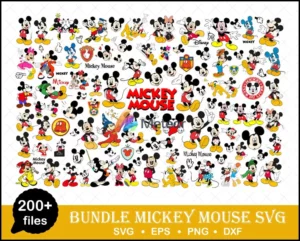 200+ Disney mickey mouse svg, png, eps, dxf for print and cricut, mickey svg cutting file
