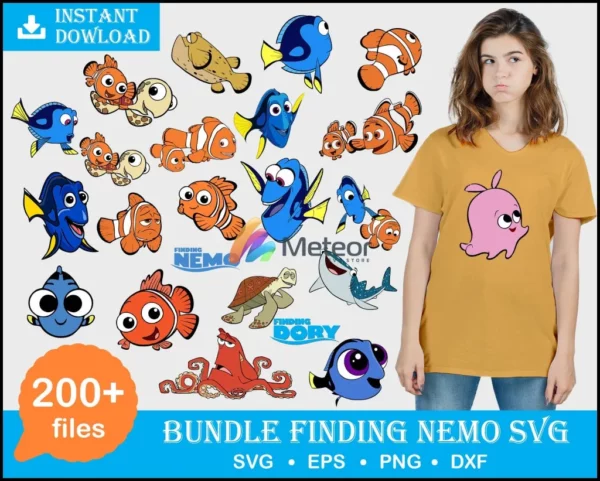200+ Finding Nemo svg bundle cutting file for print and cricut