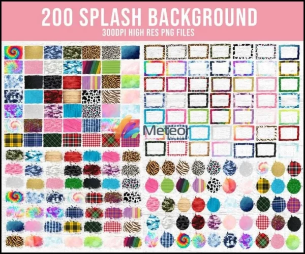 200+ Splash background bundle for cricut and print
