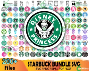 200+ Starbucks Disney Bundle Svg, Starbucks Svg, Mickey Starbucks Svg