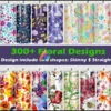 300+ Floral tumbler designs svg, png, eps, dxf for cricut and print including two shape skinny and straight