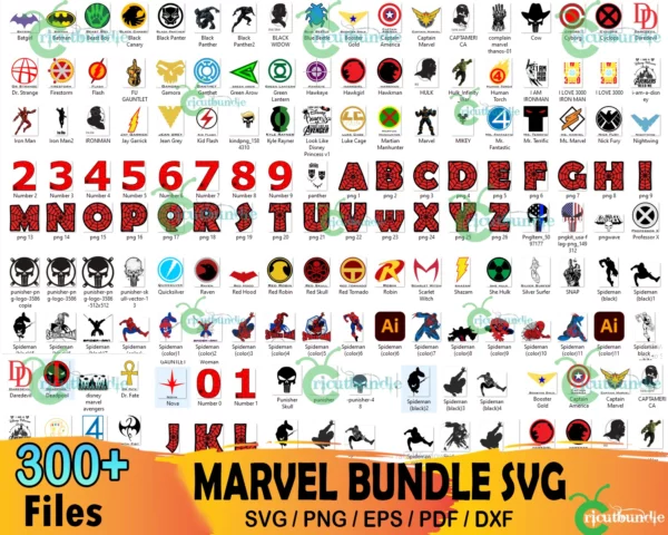 300+ Marvel Bundle Svg, Super Hero Svg, Spider Web Svg