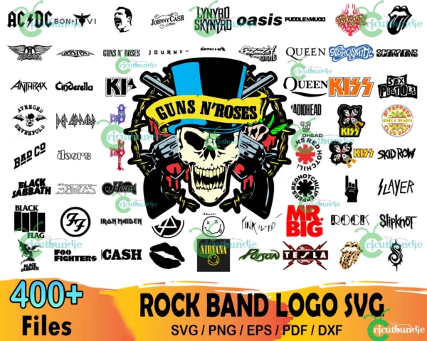 400+ Rock Band Logo Bundle Svg, Rock Band Svg, Logo Rock Band Svg