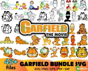 45+ Garfield Bundle Svg, Cartoon Svg, Garfield Svg, Cat Svg
