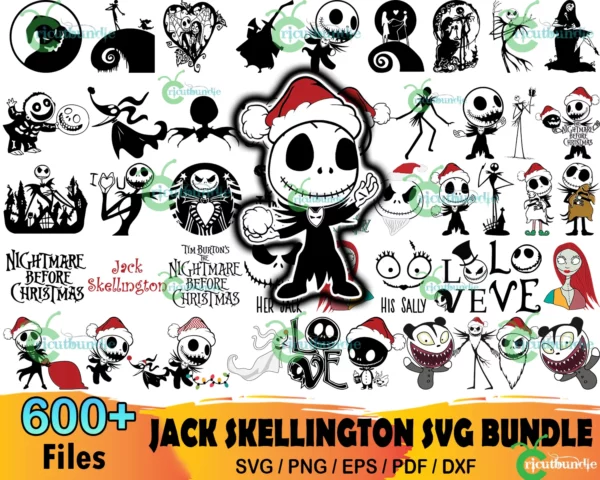600+ Nightmare Before Christmas Bundle Svg, Jack Skellington Svg