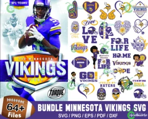 64+ Minnesota Vikings Football Svg Bundle, Love Vikings Svg