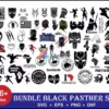 66+ Black Panther designs svg, dxf, eps, png for cricut and print, cartoon bundle