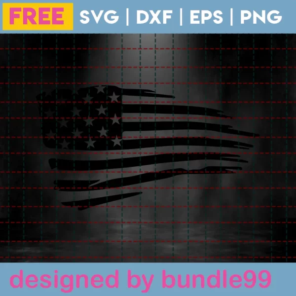 American Flag Svg Free, 4Th Of July Svg, Usa Svg, Instant Download, Silhouette Cameo Invert