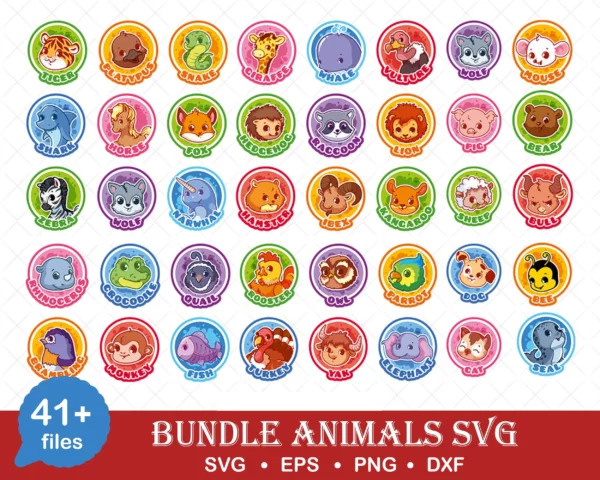 Baby Animals for kids Animal Faces SVG Bundle Files for Cricut