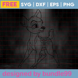 Bambi Svg Free, Deer Svg, Disney Svg, Instant Download, Silhouette Cameo Invert