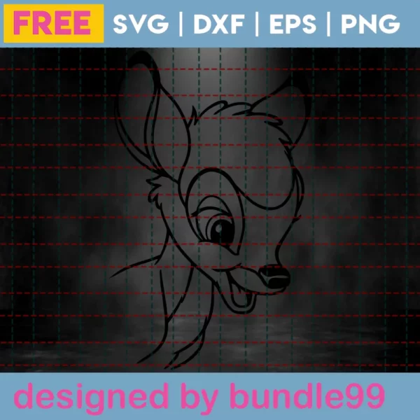 Bambi Svg Free, Disney Svg, Cartoon Svg, Instant Download, Shirt Design Invert
