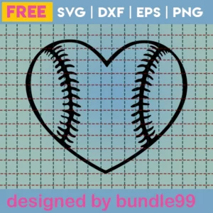 Baseball Heart Svg Free, Sport Svg, Baseball Svg, Instant Download, Heart Svg