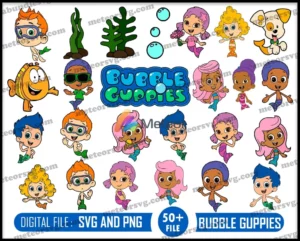 Bubble guppies svg, bubble guppies layered, bubble guppies birthday, bubble guppies theme, svg files, svg