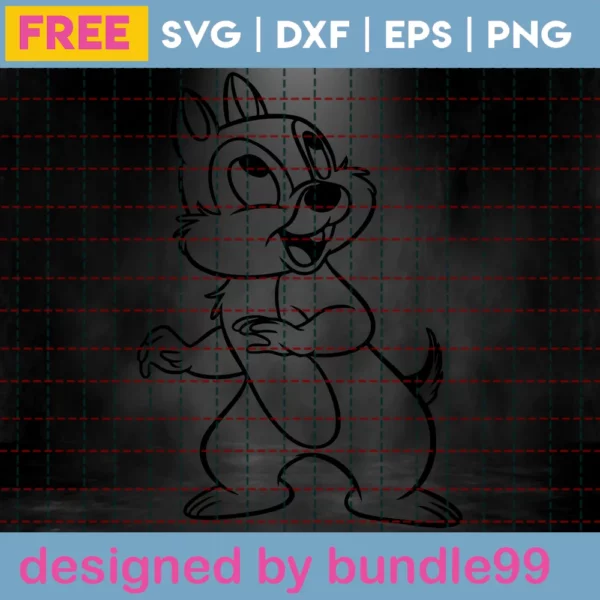 Chip And Dale Svg Free, Disney Svg, Chipmunk Svg, Instant Download, Animal Svg Invert