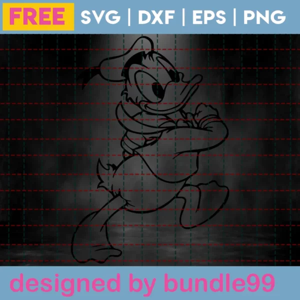 Donald Duck Svg Free, Disney Svg, Free Svg Files Disney, Instant Download Invert