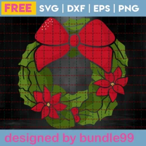 Free Christmas Wreath Sublimation Png Clipart Invert