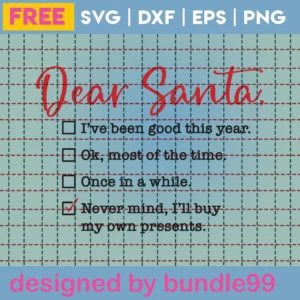 Free Dear Santa Svg
