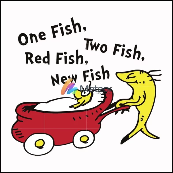 One fish two fish red fish new fish svg, png, dxf, eps file DR00037