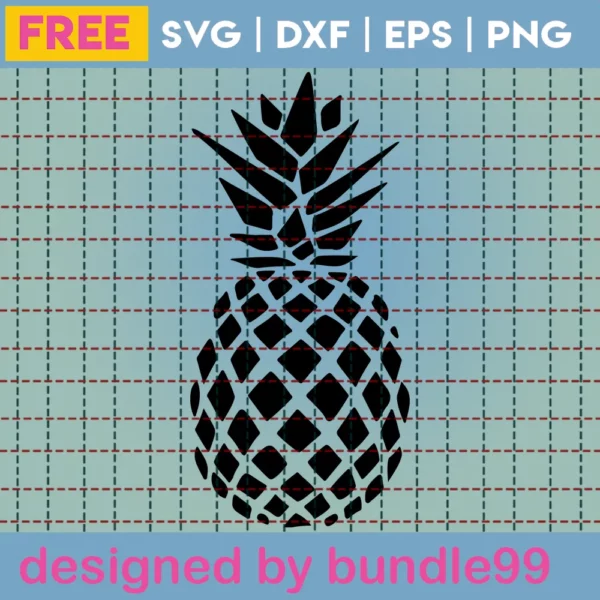 Pineapple Svg Free, Fruits Svg, Free Vector Files, Instant Download, Silhouette Cameo