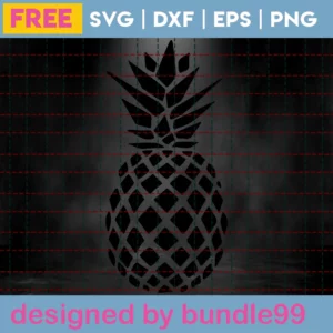 Pineapple Svg Free, Fruits Svg, Free Vector Files, Instant Download, Silhouette Cameo Invert