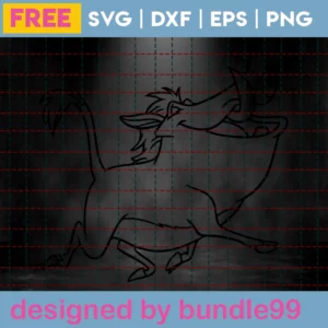 Pumbaa Svg Free, The Lion King Svg, Free Svg Files Disney, Instant Download Invert