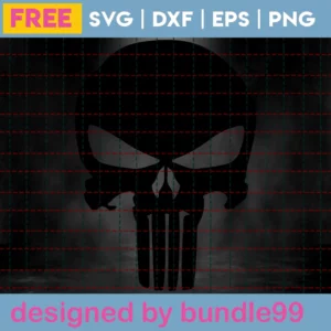 Punisher Skull Svg Free, Skull Svg, Punisher Svg, Instant Download, Shirt Design Invert