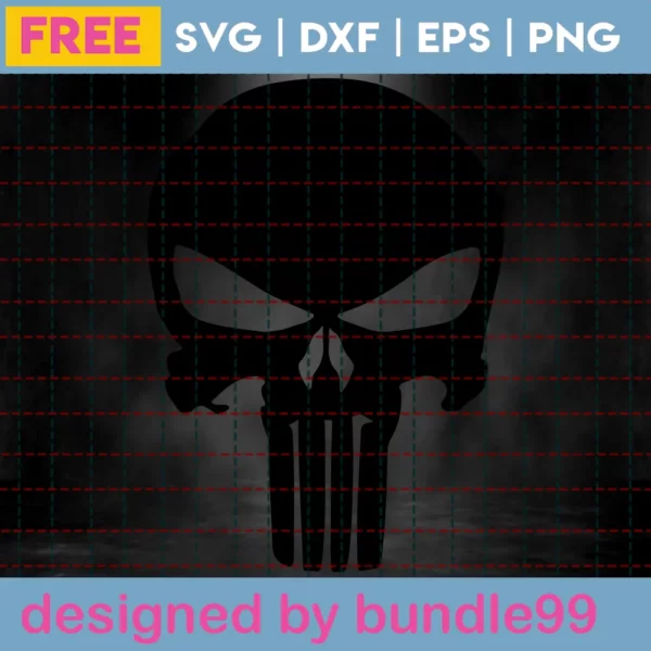 Punisher Skull Svg Free, Skull Svg, Punisher Svg, Instant Download, Shirt Design Invert