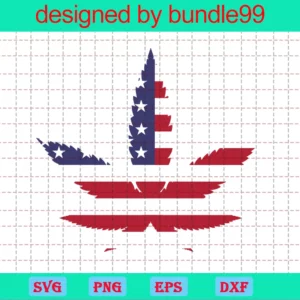 4Th Of July, Cannabis, Weed, Patriotic, America Flag, Independence Day Gift Invert
