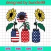 4Th Of July Vase Of Sunflower, File For Cricut, For Silhouette