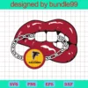 Atlanta Falcons Sexy Lips Mouth Bite Chain Svg, Gold Chain Svg Biting Lips Svg, Football Svg, Sport Digital Image Clipart, Sublimation Vector Svg