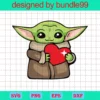 Baby Yoda With Heart, Yoda Star Wars, Valentines Day, Cute Yoda