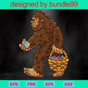 Bigfoot, Funny Easter Day, Easter Eggs, Easter Day Gifts Invert