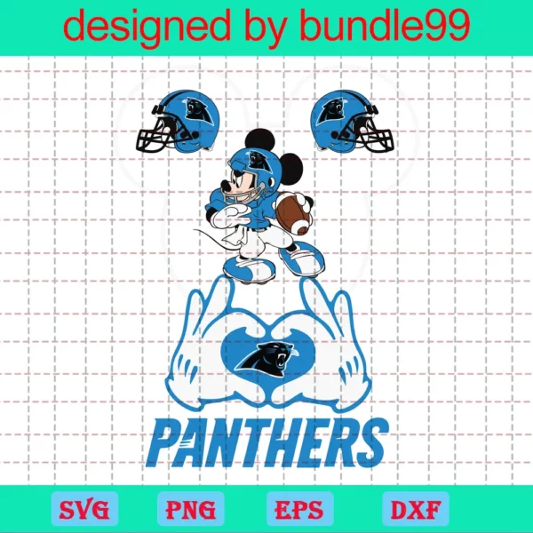 Carolina Panthers Football Mouse Clipart, Mickey Mouse Ears Svg Svg Clip Art Files, Sports Printable, Digital Download Invert
