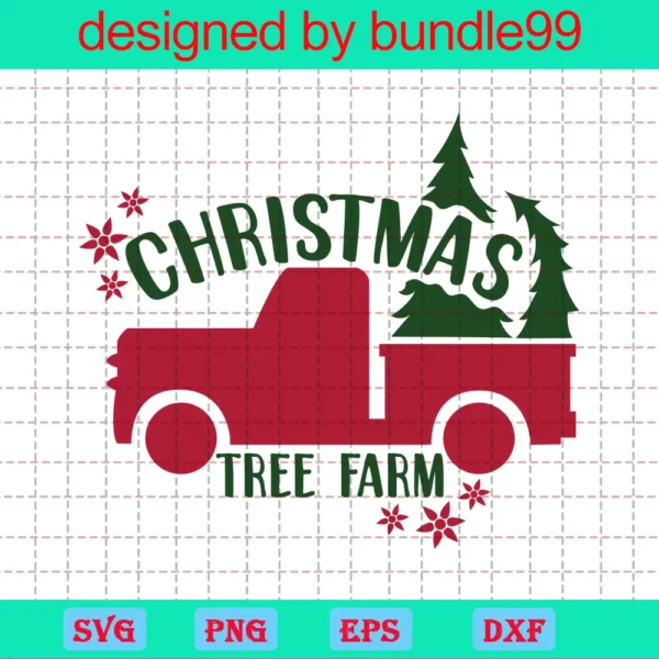 Christmas Tree Farm, Red Truck Farmhouse Christmas Tree
