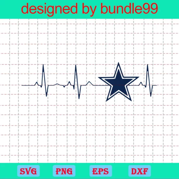 Cowboys Heartbeat, Nfl Sport, Nfl Bundle, Nfl Football Invert