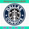 Dallas Cowboys Starbucks Logo Cup Wrap Svg, Starbucks Cup For Cricut & Silhouette, Football Fan Love