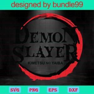 Demon Slayer Logo, Kimetsu No Yaiba, Japanese Cartoon Invert