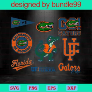 Florida Gators Logo Bundle, Ncaa, Football Invert