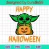 Happy Halloween, Pumpkin, Mandalorian Baby Yoda, Halloween Gift