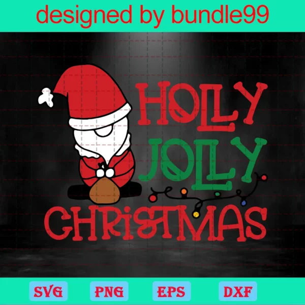 Have A Holly Jolly Christmas, Clip Art, Cut File, Sublimation Design Invert