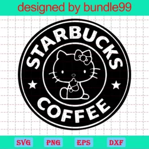 Hello Kitty Starbucks Coffee, Treding, Cricut, Silhouette Files