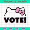 Hello Kitty Vote Bow, Cat Face With Bow, Instant Digital Download